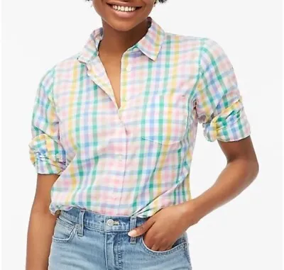 J. Crew Women’s Multicolor Gingham Shirt Size X-Small Spring 2021 EUC • $15.99