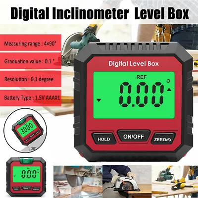 Magnetic Digital Inclinometer 360° Level Box Gauge Angle Meter Finder Protractor • £10.99