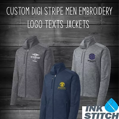 Ink Stitch Custom Your Own Custom Logo Texts Embroidery Men Digi Stripe Jackets • $49.99