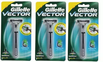 3 XGILLETTE Vector Razor BLADE Twin Refill Cartridge Fit Atra Contour Plus Slim. • $45.35