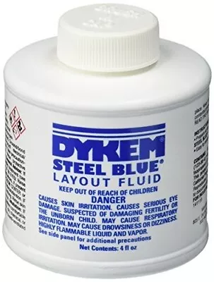 Dykem 80300 Steel Blue Layout Fluid Brush-in-Cap (4oz) • $20.09