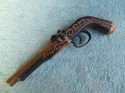 Rare Vintage Pistol Gun-Shaped Flintlock Table Lighter FOR PARTS OR REPAIR! • $39.95