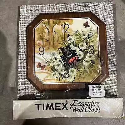 Vintage Timex Clock Octagon Walnut Color Battery Wall  • $30