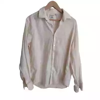 Baird McNutt 100% Linen Cream Button Up Shirt Mens Medium • $34.88