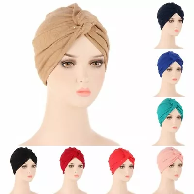 Eid Soft Muslim Women Wrap Turban Cap Headwear Arab Islamic Cross Wrap Hair Cap • $6.31