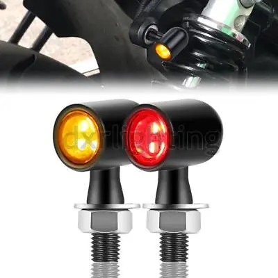 2X Bullet LED Motorcycle Turn Signals Brake Tail Mini Blinker Light Red Amber • $12.78