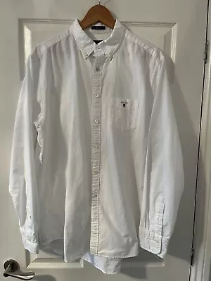 GANT Men’s White Oxford Long Sleeved Shirt - Extra Large • £9.99