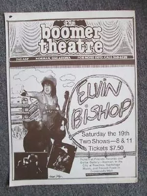 Elvin Bishop Norman Oklahoma Original Concert Poster Boomer 1979 • $200