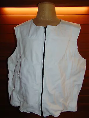 Hillside USA Men's White Leather Vest Size 5X USA Made • $49.99