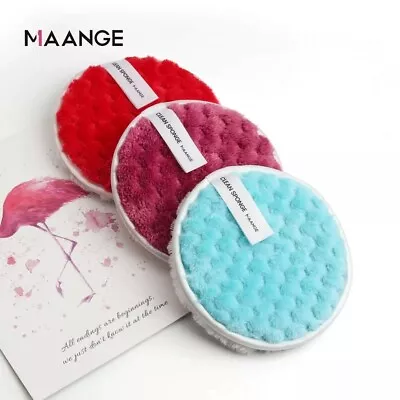 Set 3PCS  Soft Microfiber Makeup Remover Towel Face Cleaner Plush Puff Reusable. • $10