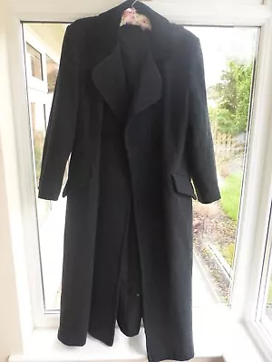 BHS Black Wool Coat With Velvet Collar Size 14 • £17.99