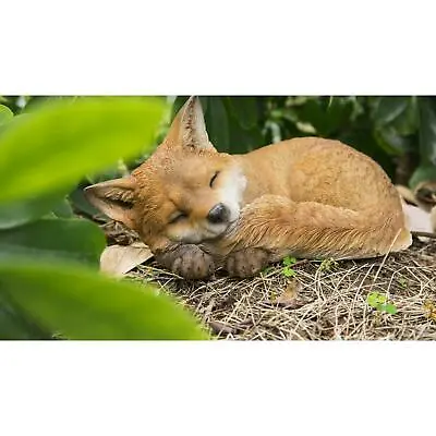 $60.99 • Buy Sleeping Baby Fox Statue Garden Sculpture Outdoor Decor Resin 10.25 In Long