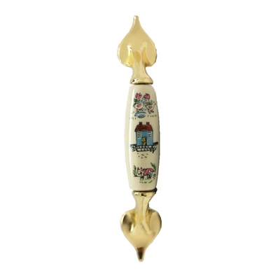 $2.99 • Buy BELWITH Heartland Polished Brass 3  Blue House Handle Cabinet Pull P561-HL