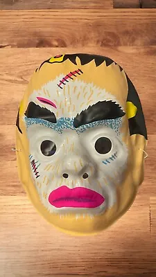 Vintage Frankenstein Kids Plastic Halloween Mask Elastic Strap Costume New  • $15