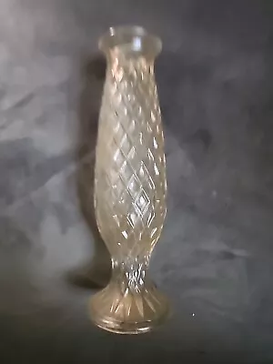 Vintage Clear Glass Bud Vase; E O Brody Co.; Diamond Design- 921; 7 1/2  Tall • $5