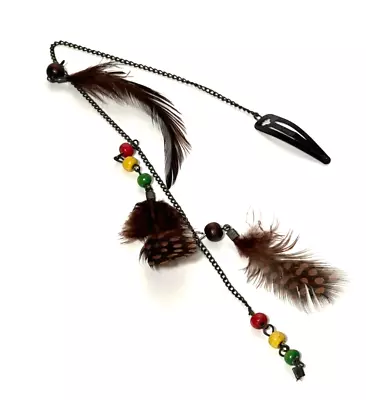 New Boho Hippie Chic Genuine Feather Hair Extension Hair Clip - 13  Long • $7.99