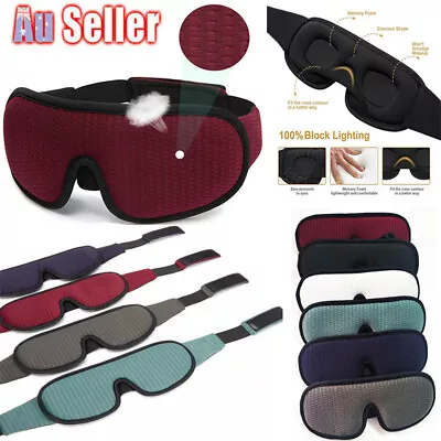 $4.56 • Buy 3D Sleeping Eye Mask Block Out Light Travel Sleeping Aid Soft Padded Eye Mask
