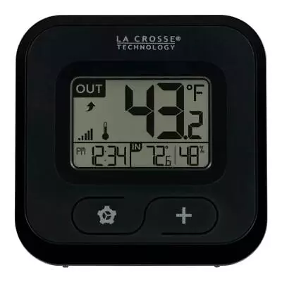 La Crosse Technology Wireless Compact Digital Thermometer Black Indoor Humidity • $16.74