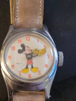 Vintage 1940’s Or 50's Mickey Mouse US Time Animated  Wristwatch • $90