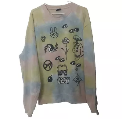 Obey Propaganda Long Sleeve Crewneck Sweatshirt Size XL Tie-Dye Unisex Peace  • £38.88