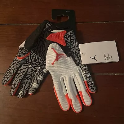 Nike AIR Jordan 7.0 VAPOR JET  Football Gloves WHITE/INFRARED Men's Size Large • $32