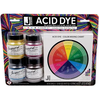 £25 • Buy Jacquard Acid Dye Set Of 4 Colours With Fixative (normally £29.99)