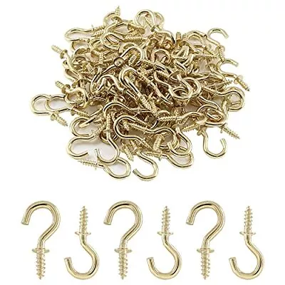 Murtenze 100Pieces 1/2inch Mini Cup Hooks Ceiling Hooks Brass Screw-in Hooks Fo • $7.27