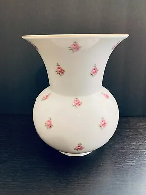 Kaiser Meersburg 6 1/2  Pink & Lavender Flowers Vase. Gold Trim. K. Nossek • $24.95