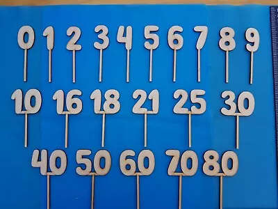 WOODEN Number Cake Toppers Birthday - 5 Sizes To Choose From • £1.99