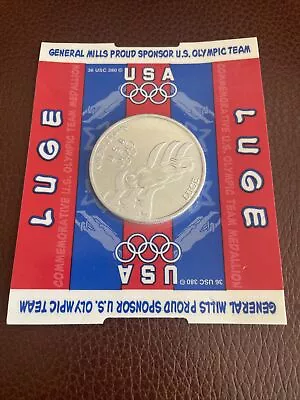 1998 NAGANO JAPAN OLYMPICS COMMEMORATIVE SPORT MEDALLION LUGE General Mills • $14