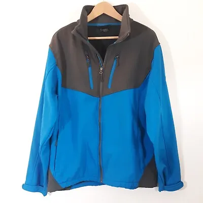 Snozu Performance Jacket Men Sz L Blue Gray Soft Shell Full Zip Fleece Lined • $21.95