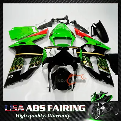 Fairing Kit W/ Seat Cowl Fit For Kawasaki 2003 2004 Ninja ZX6R ZX636 Green Black • $579.95