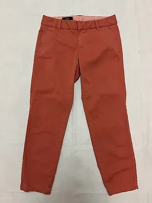 J. Crew Scout Women’s Sz 0 Coral Flat Front Crop Chino Pants 29x25 Cotton EUC! • $12.95