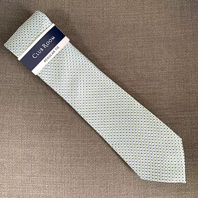 Club Room Men's Neck Tie Mint Green/Blue Grid Geometric • $5.99