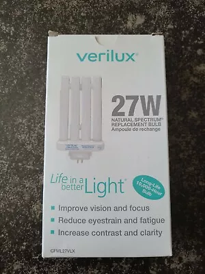 💡 Genuine Verilux 27W CFML27VLX Natural Spectrum Bulb | 1715 Lumens 6500K • $31