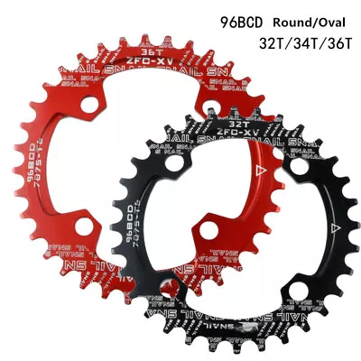 $14.20 • Buy Round/Oval 96BCD 32/34/36/38T Bicycle Chainring MTB Bike Narrow Wide Chain Wheel