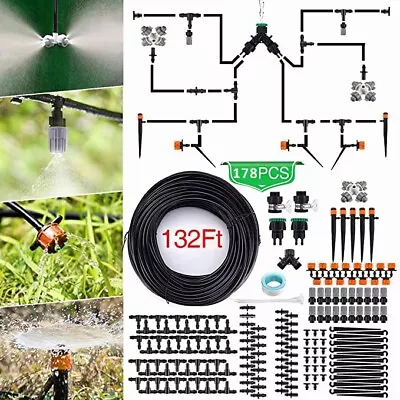 40M Automatic Micro Drip Irrigation Watering System Kit Plant Garden Greenhouse • £15.95