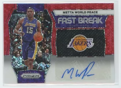 2023-24 Panini Prizm Basketball Red Fast Break Auto Metta World Peace /75 FB-MWP • $0.99