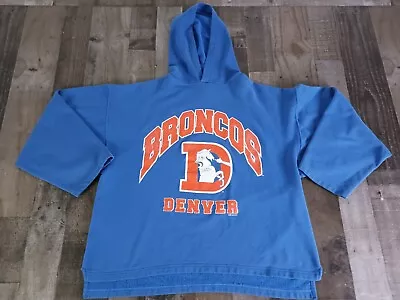 Vintage Denver Broncos  Oversize Hooded Sweatshirt Saturdays Hero Size XL  • $26.46