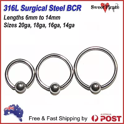 Surgical Steel Captive Ball Ring Piercing Septum Nose Tragus Ear Nipple  • $3.95