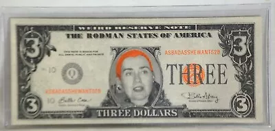 Rodman States Of America Fake Hillary Clinton Three Dollar Bill Plastic Cover • $14.99