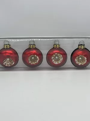 Vintage Dept 56 Red Mercury Glass Place Card Holders Set 4 Placecards Christmas • $32