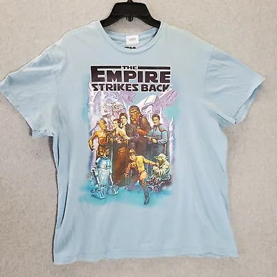 $7.34 • Buy Star Wars T-Shirt Men XL Blue The Empire Strikes Back Graphics Short Sleeve READ