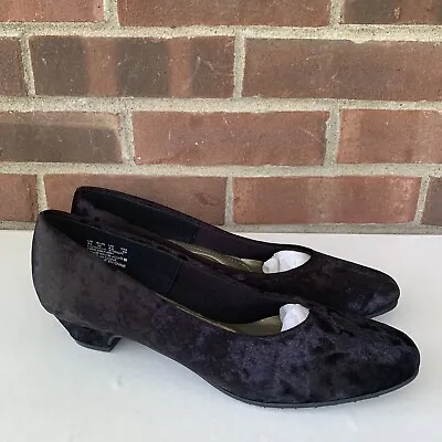 Soft Style Women’s Angel Li Slip On Pumps Black Velvet US 8.5 N Narrow Width NEW • $24.75