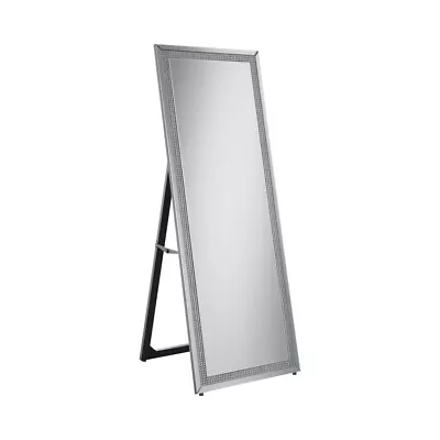Cheval Mirror With Rhinestone Inlay And Easel Back Silver- Saltoro Sherpi • $426.36