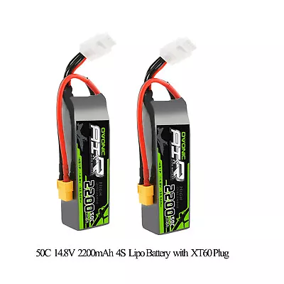 2x 50C 14.8V 2200mAh 4S Lipo Battery For Airplane EDF Jet Feilun Ft011 XT60 Plug • $54.89