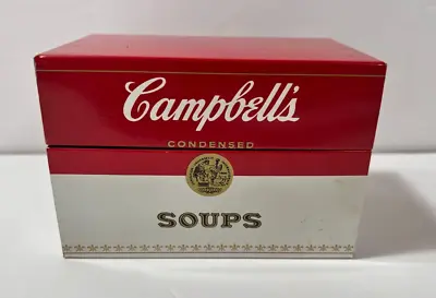 Campbell's Soup Metal Tin Storage Box Recipe Cards Vintage Warhol Pop Art • $14.99