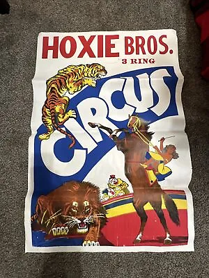 $187.49 • Buy Vintage 1975 Hoxie Bros 3 Ring Circus Poster  42” X 28.5 