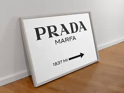 £9.99 • Buy Prada Marfa - A3 Poster - Home Print - Black & White - Fashion Decor