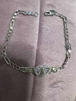 Our Lady Guadalupe 925 Silver Pulsera Virgen De Guadalupe Plata 7.5” • $65